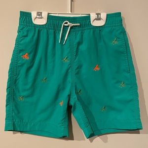 CrewCuts Boys Swim Shorts with inner brief, Size 7, Green